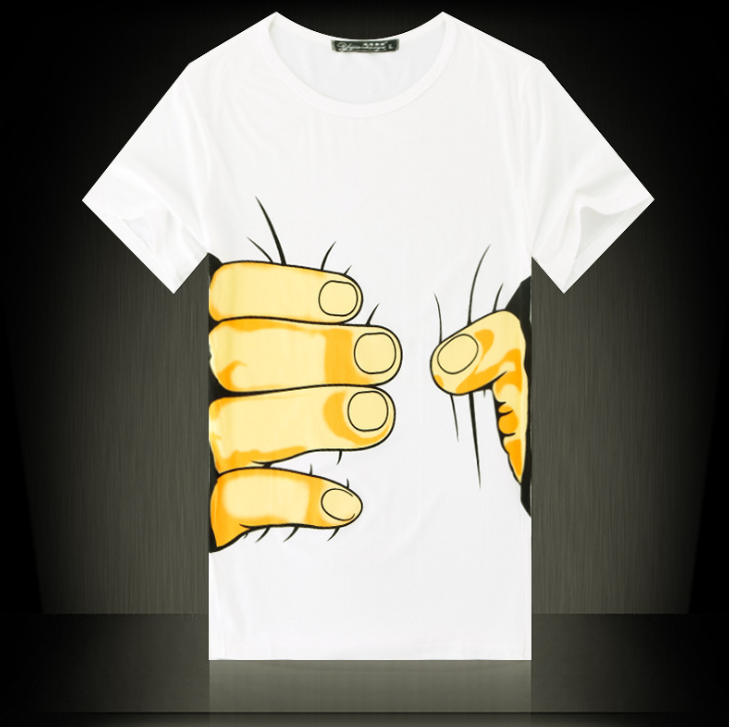 Summer Men's Short Sleeve T-Shirt Men's Cotton 3D Big Hand Short Sleeve T-Shirt — photo 4