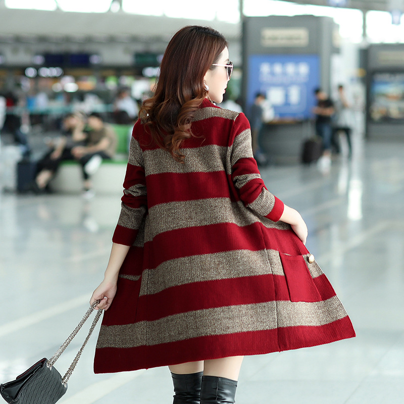 Stripe Loose Goes With New Style Cardigan