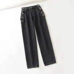 High waist jeans - Black - View 1