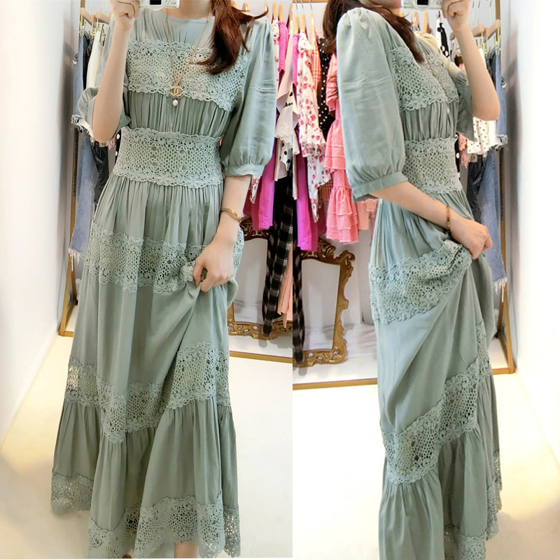 Large size women's western style belly dress