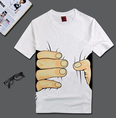 Summer Men's Short Sleeve T-Shirt Men's Cotton 3D Big Hand Short Sleeve T-Shirt — photo 2