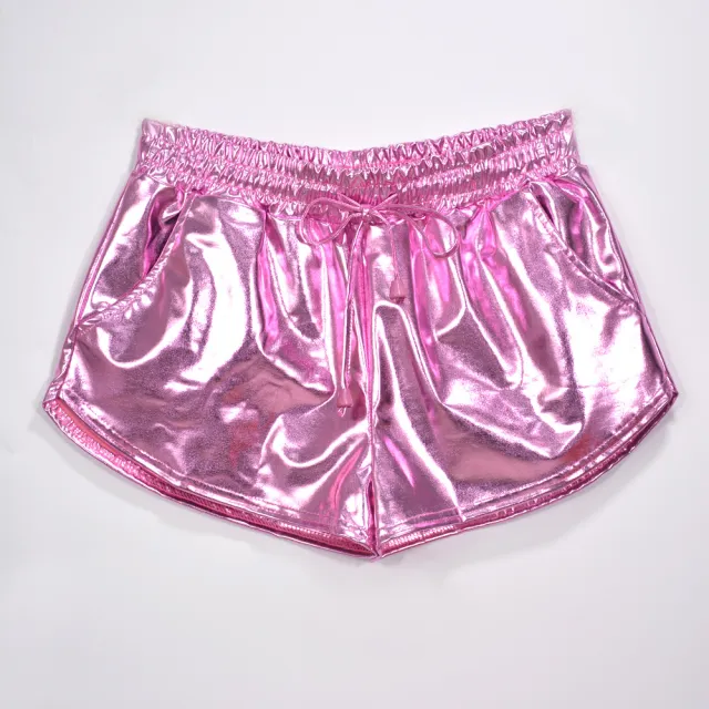 Lace up PU shorts Pink - Shop at LoveMi