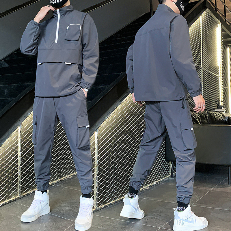 Men's pullover jacket and trousers two-piece suit