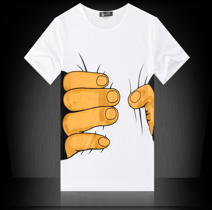 Summer Men's Short Sleeve T-Shirt Men's Cotton 3D Big Hand Short Sleeve T-Shirt — photo 5