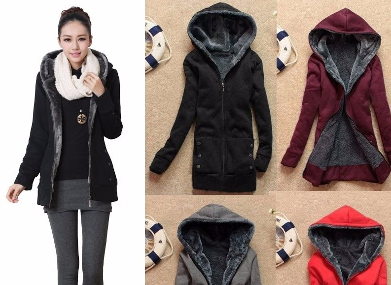 New Korean version of autumn and winter casual hooded long section large size thick sweater Black - Shop at LoveMi