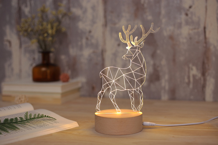 3D Elk Night Light