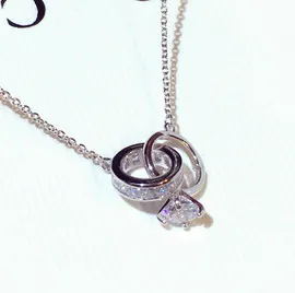 Rhinestone shorts necklace Silver - Shop at LoveMi