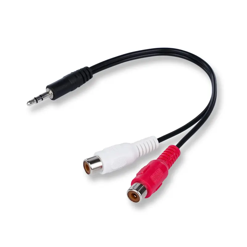 3.5MM one in two 2RCA female audio
