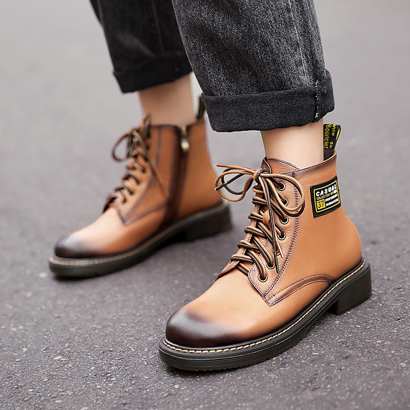 Pink short boots women's inner heightening thin boots