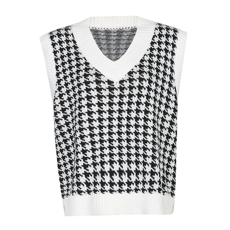 Black and white vest