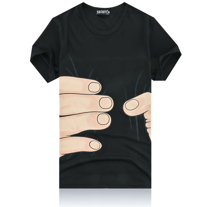Summer Men's Short Sleeve T-Shirt Men's Cotton 3D Big Hand Short Sleeve T-Shirt — photo 6