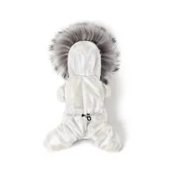 Winter Pet Down Padded Coat Dog Clothes - White - View 1