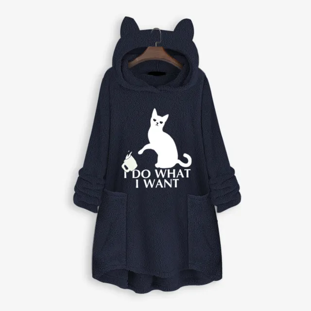 Cat hooded hoodie Sapphire 4Xl - Shop at LoveMi