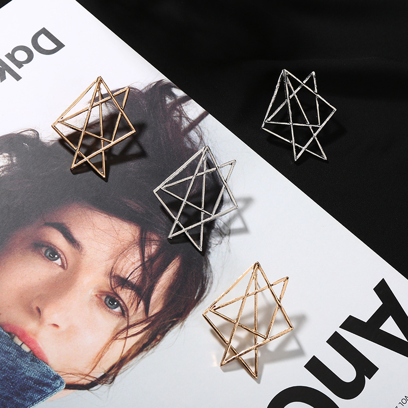 Geometric polygonal irregular earrings