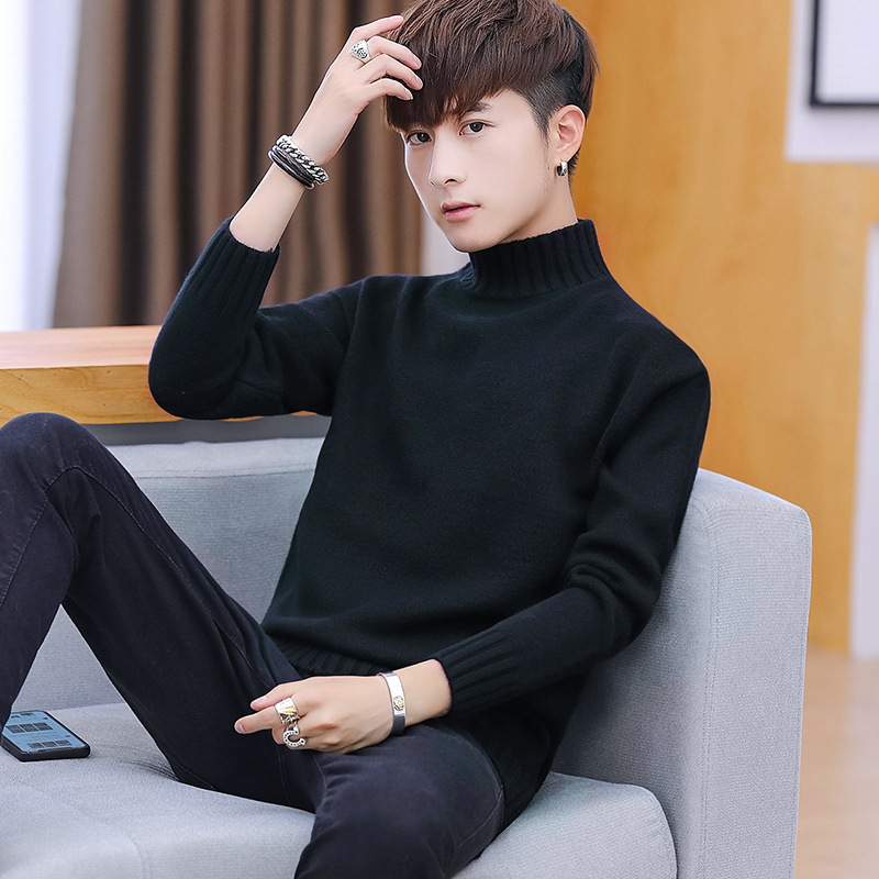 Loose half high neck sweater thickened base sweater