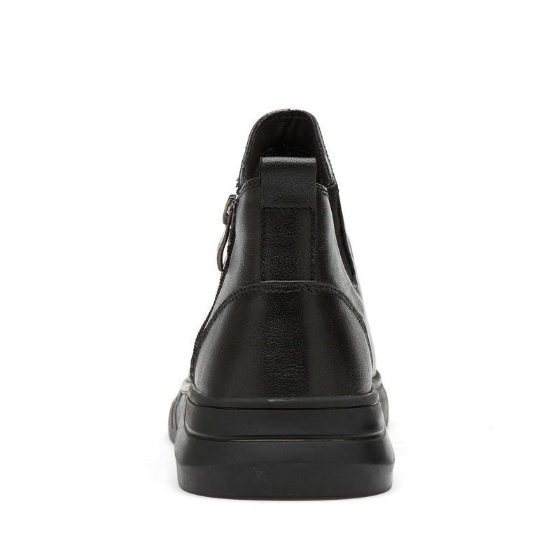 Casual top layer cowhide leather boots