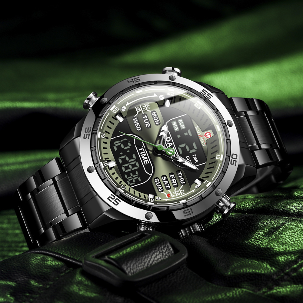 Sports Multifunctional Waterproof Steel Band Quartz Watch
