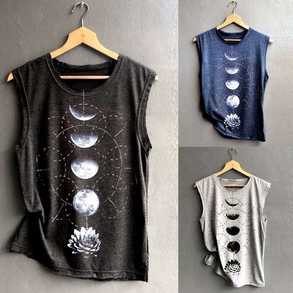 European and American new style lotus print vest women