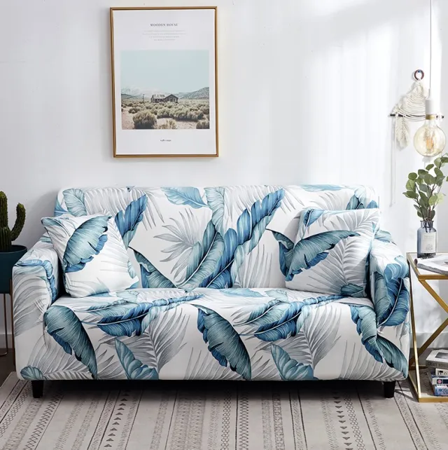 Elastic sofa cover Green Leaf - Shop at LoveMi