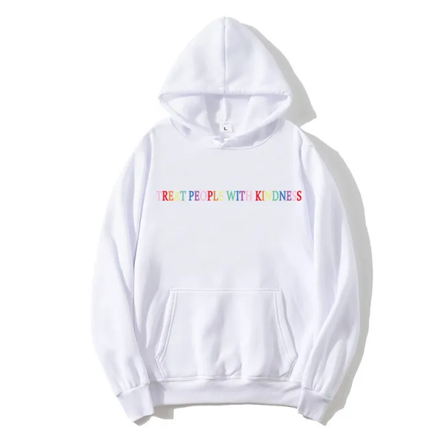 Printed Fashion Loose Men's And Women's Hooded Sweater White - Shop at LoveMi