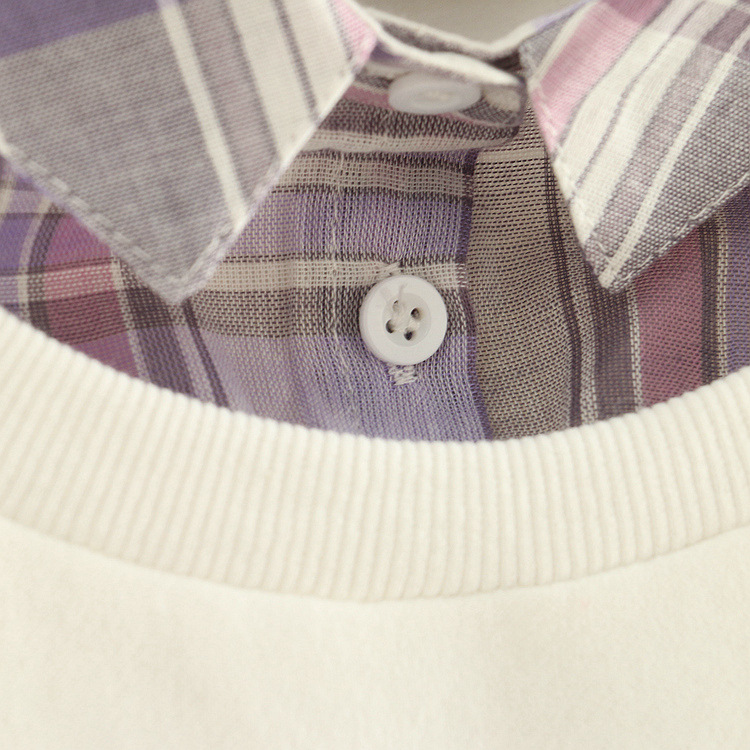 Two pieces of printed wild stitching plaid fake