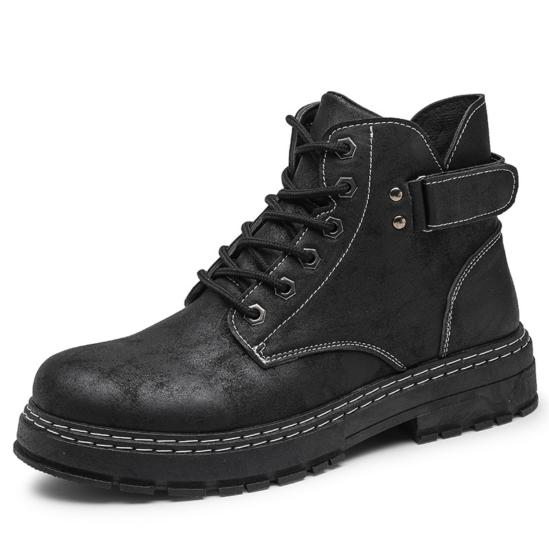 Men's High Top Round Toe Retro Work Boots