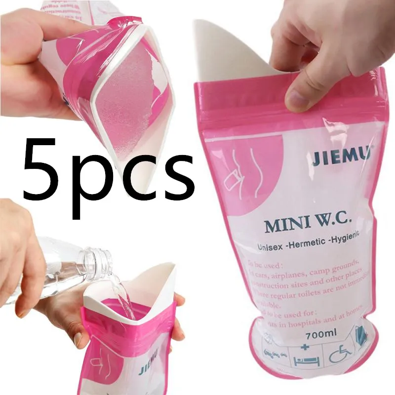 Emergency urine bag travel portable female disposable urinal for adults and children - Pink