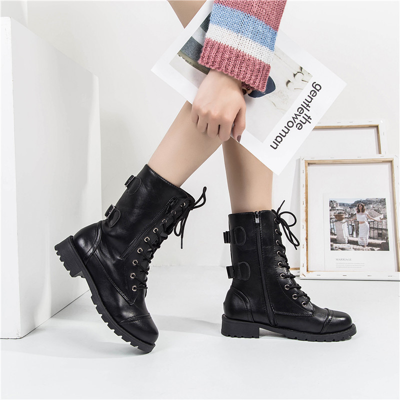 Chunky Heel Platform Martin Boots