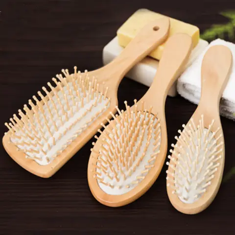 Wood Comb Professional Healthy Paddle Cushion Hair Loss Massage