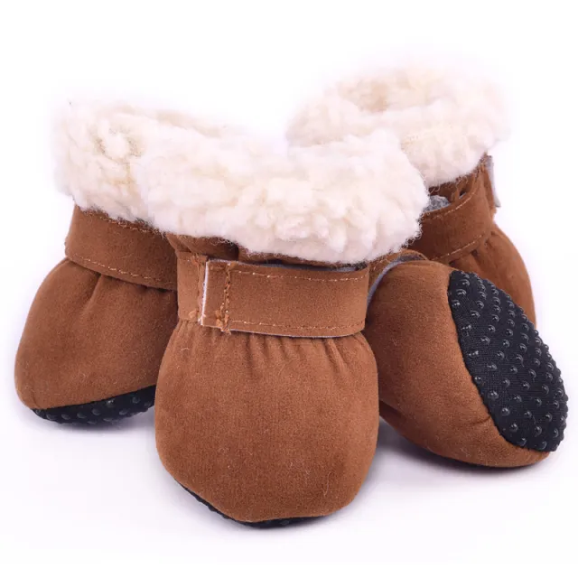 Waterproof Winter Dog Boots Socks Pet Dog Shoes Anti slip Puppy Cat Rain Snow Booties Footwear For Small Dogs Brown - Shop at LoveMi