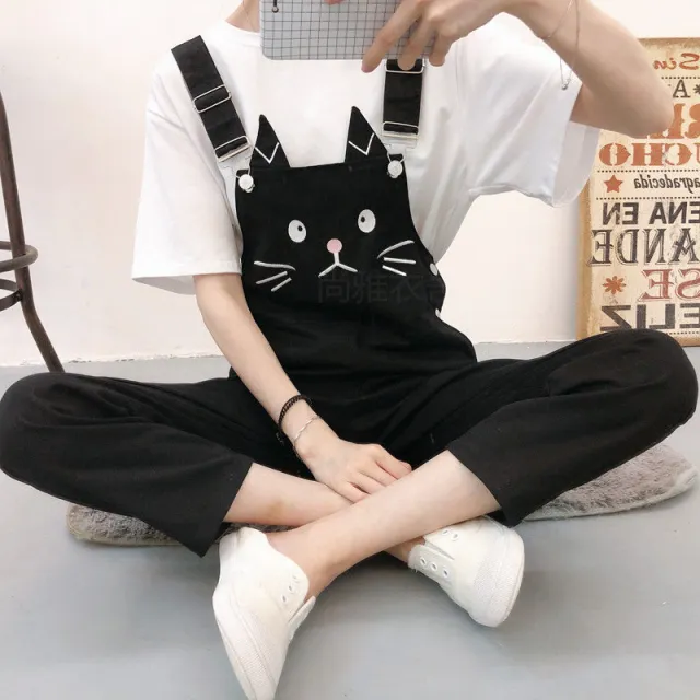 One piece casual cropped trousers Black - Shop at LoveMi