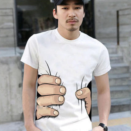 Summer Men's Short Sleeve T-Shirt Men's Cotton 3D Big Hand Short Sleeve T-Shirt — photo 7