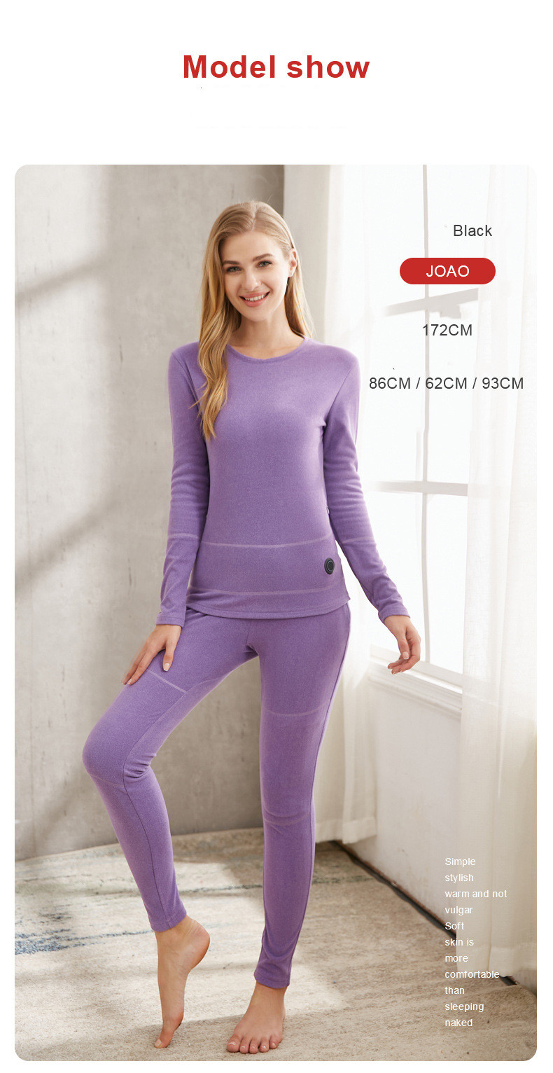 Electric heating thermal underwear suit men and women intelligent temperature control charging heating pants clothes autumn and winter cold proof