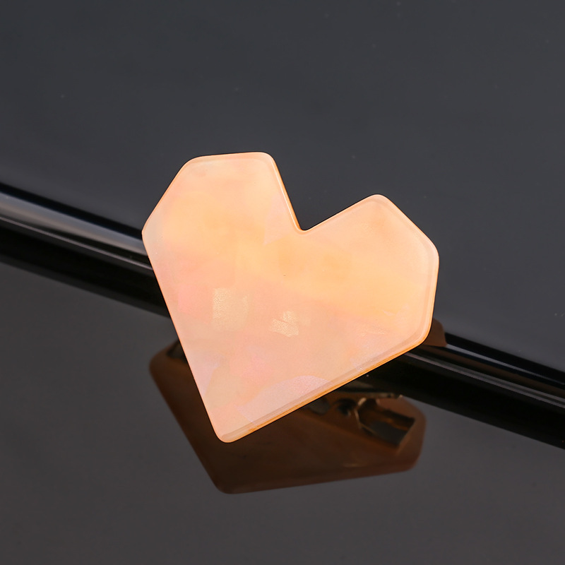 New word clip ins net red love acetate hairpin Orange - Shop at LoveMi