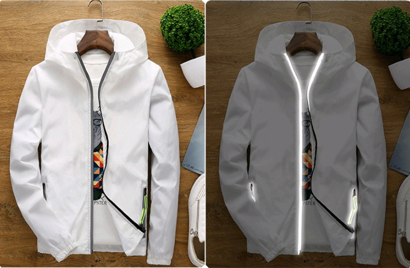 Hooded thin sports slim reflective jacket lovers dress hooded jacket