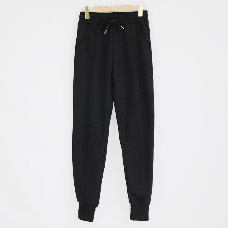 All-match ins wind net red solid color strap slim trousers