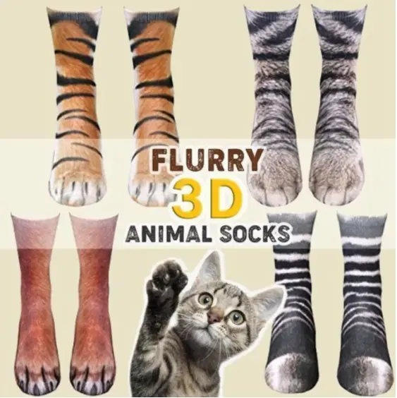 3D Animal Paw Socks Cute Cat Claws