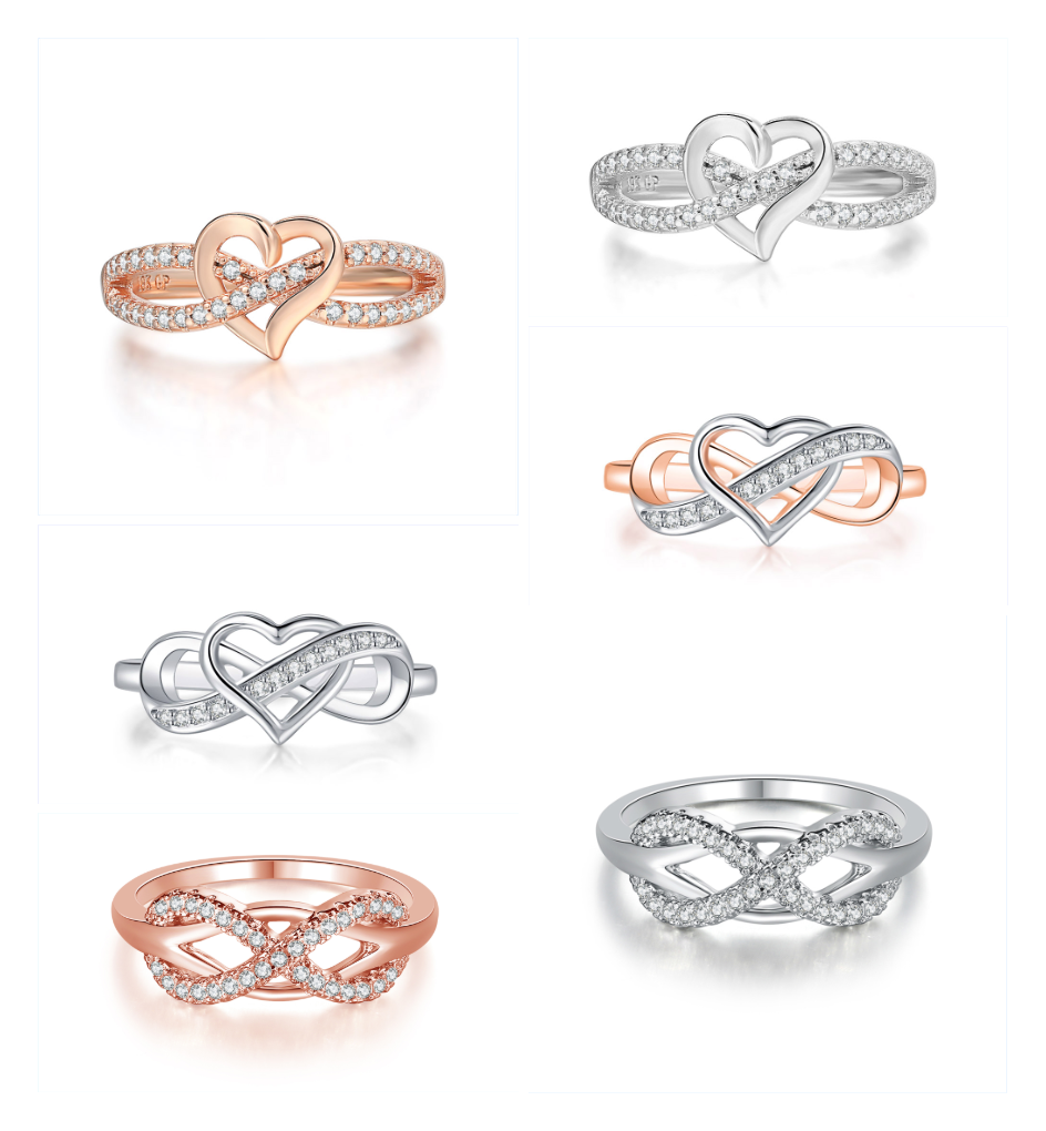 Zircon Micro Inlaid Platinum Plated Jewelry Women's Ring