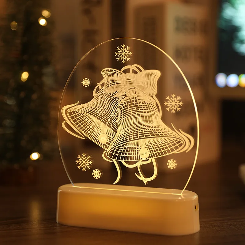 LED Fairy String Lights Battery USB 3D Santa Claus Tree Acrylic Night Light Wedding Christmas Decoration for Home Room Garland – image 3