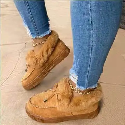 Warm cotton shoes with velvet and thickening Yellow - Shop at LoveMi