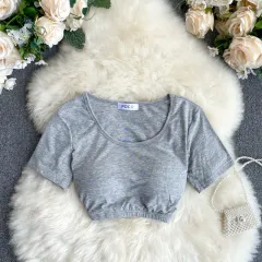 new women's blouse basic - Grey - View 1