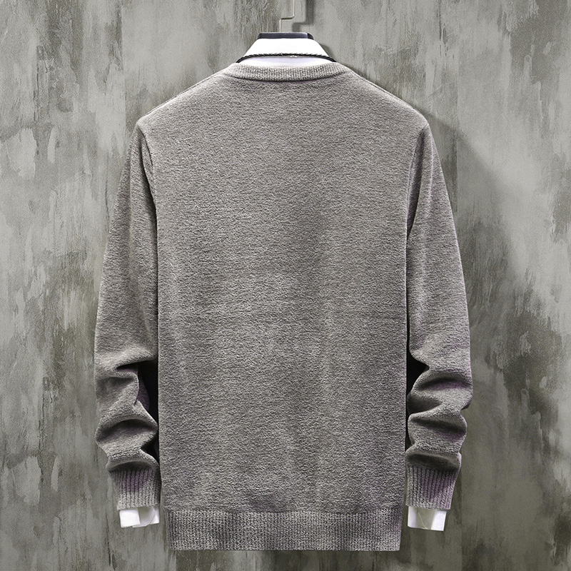 Men's personality base knitted sweater