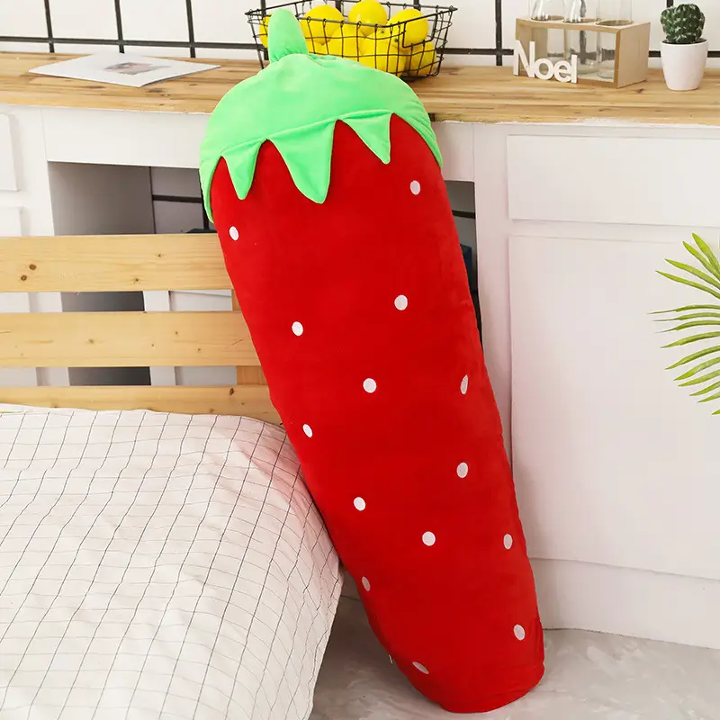 Soft Plant-Shaped Plush Sleeping Pillow for Bed and Sofa — Red strawberry