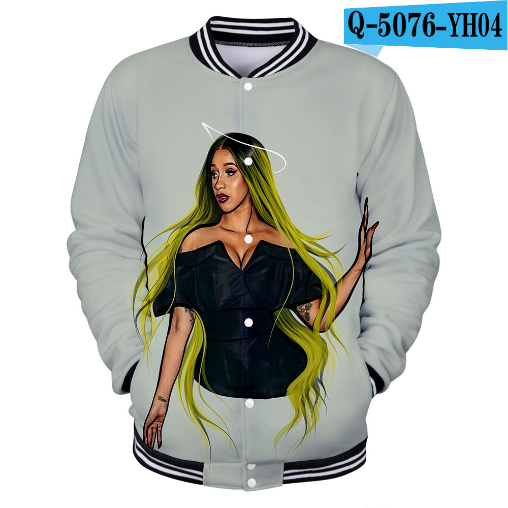 Color Printing Casual Stand Collar Baseball Uniform