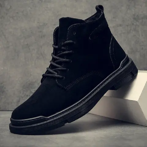Casual Leather Shoes High-top Boots