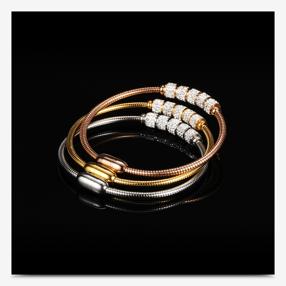 Titanium steel diamond bracelet