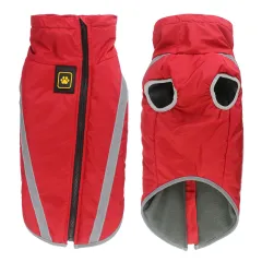 Reflective warm jacket - Red - View 1