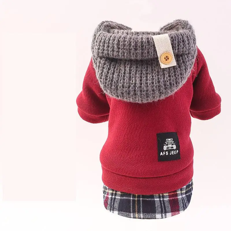 Autumn And Winter Four-legged Small Dog Padded Coat - 6Red
