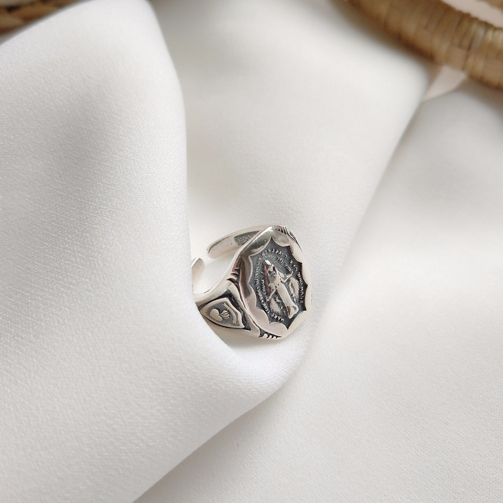 Sterling Silver simple retro Thai silver ring
