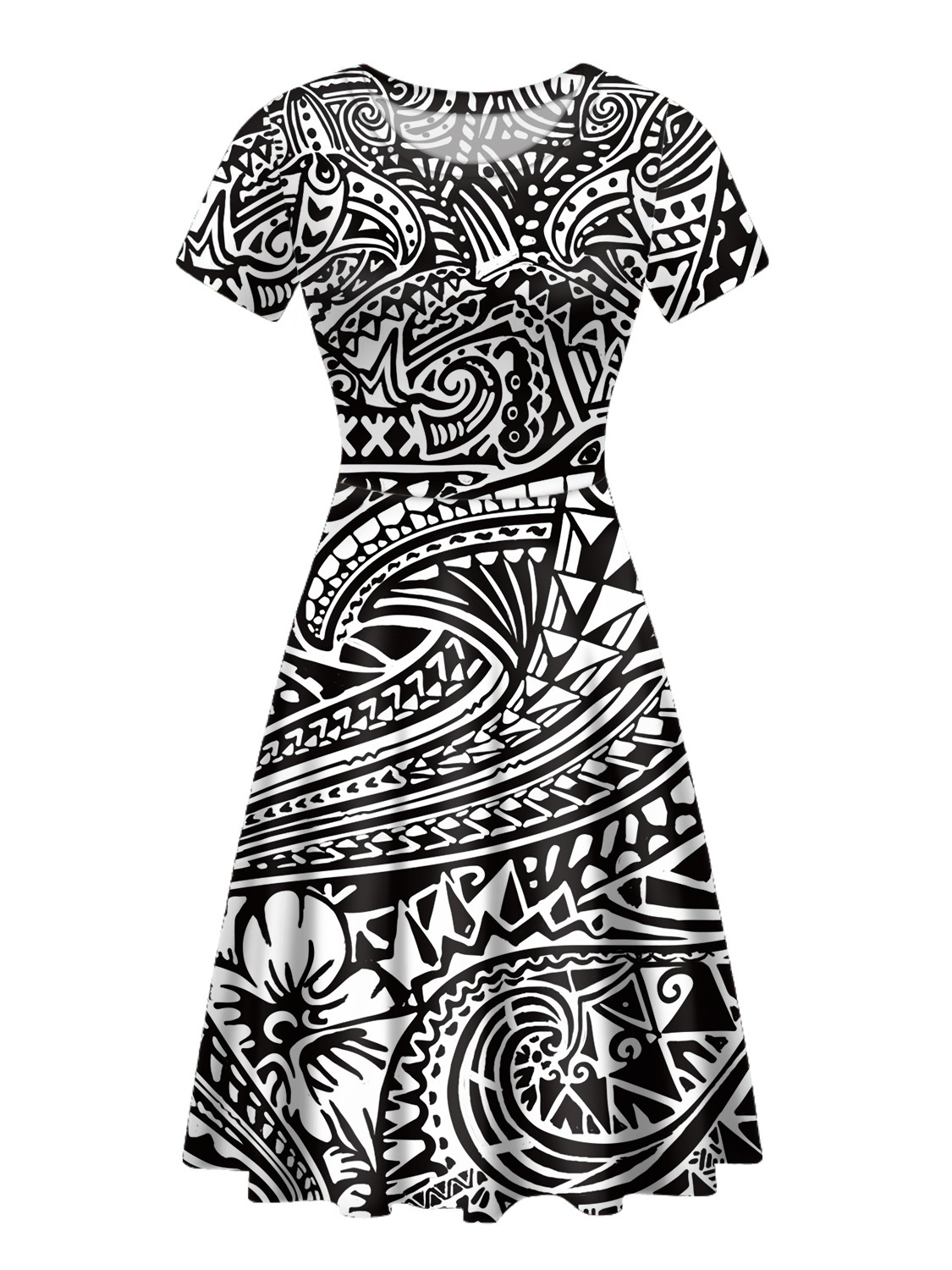 Printed Knee-Length Midi Skirt Pleated Skirt Suit